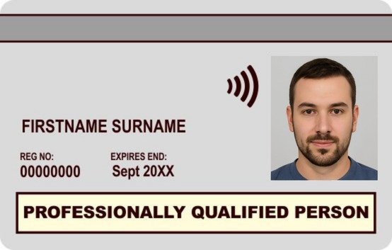 White Professionally Qualified Person Card